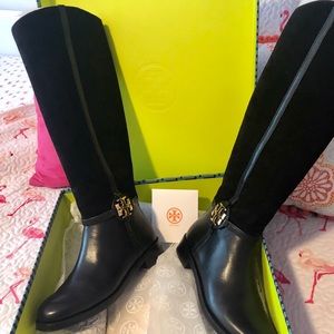 Mint Tory Burch Ridding Boots Black